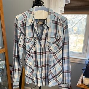 Style & Co. Light Blue Plaid Button-Down Shirt